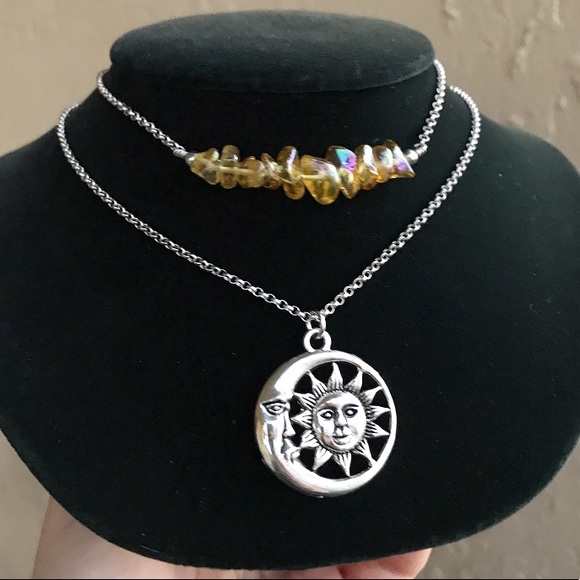 Silverskylight | Jewelry | Moon Sun Necklace Double Layer Necklace ...